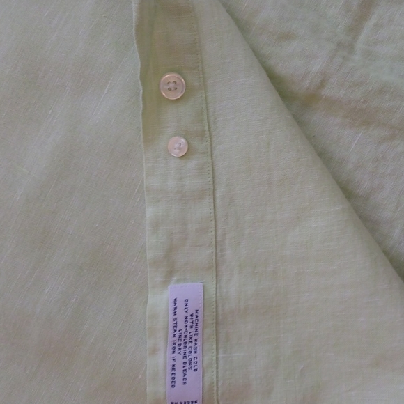 Brooks Brothers XL Slim Fit Pastel Green Irish Linen Shirt - Picture 11 of 11